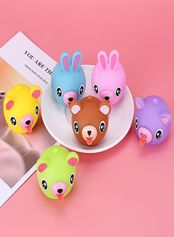 Rexez Cute Squeeze Animal Toy with Pop-Out Tongue | Kawaii Bleeping Stress Relief Fidget Toy | Fun Promotional Squeeze Toy | Multicolour Random (Pack of 1) - Image 5